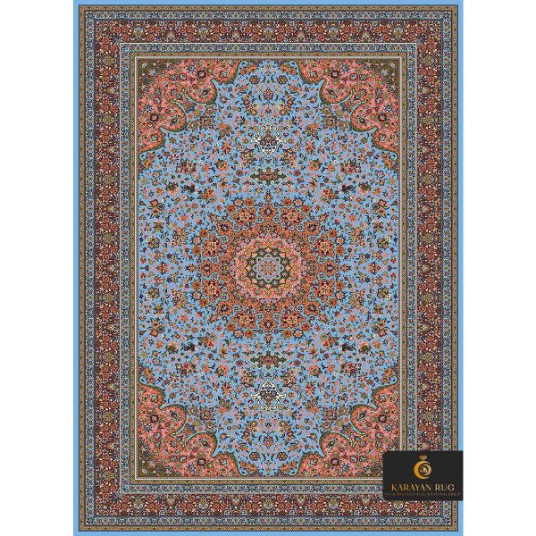 code 1009 silk rug blue color - karayan rug