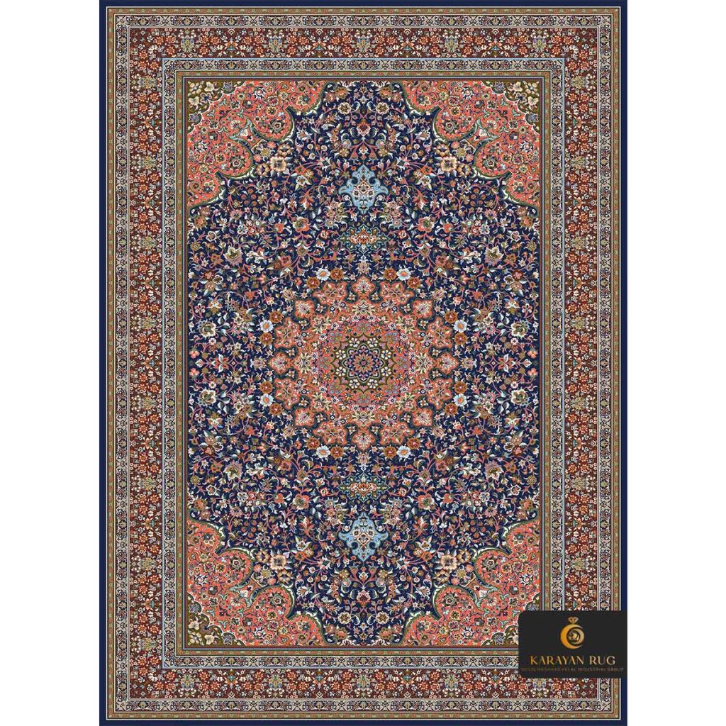 code 1009 silk rug navy blue color