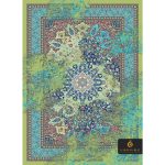 modern design silk carpet green color - code 2083 karayan rug