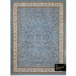 فرش افشان گل و مرغ رنگ آبی