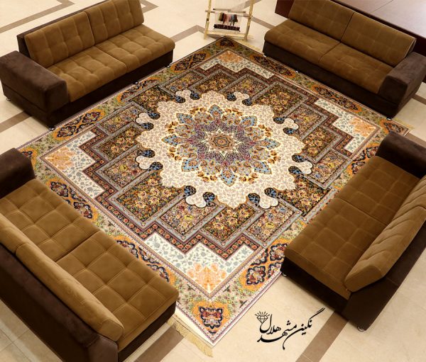 فرش کاشان طرح منوسا 1200 شانه