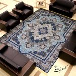 فرش کد 7022 سرمه‌ای 1200 شانه ساده