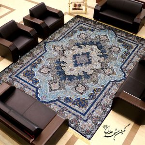 فرش کد 7022 سرمه‌ای 1200 شانه ساده