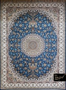 فرش نازنین سرمه ای کاشان 1200 شانه