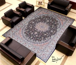 فرش صاحبقران کد ۷۰۰۱ زمینه سرمه ای