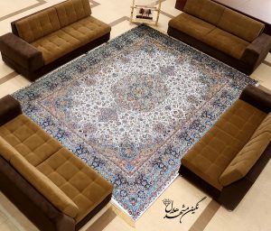 فرش طرح سالاری 1200 شانه زمینه کرم