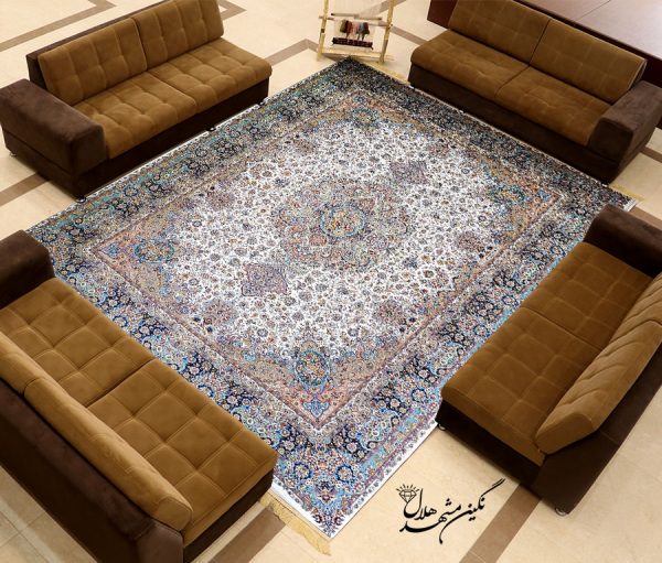 فرش طرح سالاری 1200 شانه زمینه کرم