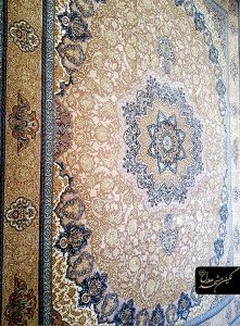 فرش 1200 شانه طرح اصفهان زمینه اطلسی کاشان