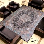 فرش طرح سالاری تبریز زمینه سرمه ای