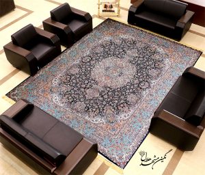 فرش طرح سالاری تبریز زمینه سرمه ای