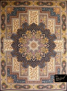 فرش ماشینی کاشان طرح منوسا 1200 شانه