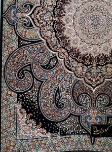 فرش طرح کرمان هشت رنگ ساده
