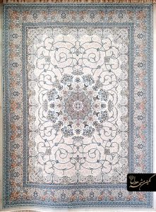 فرش شمیران زمینه سفید کد ۹۰۳۰