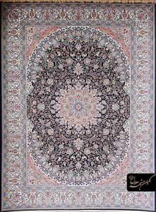 فرش ماشینی ۱۲۰۰ شانه طرح صاحبقران سرمه ای
