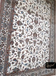 فرش افشان نایین کرم و طوسی 1200 شانه