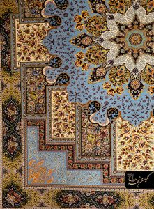 فرش 12 متری طرح منوسا آبی