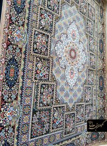فرش سرمه ای جدید طرح چیتا