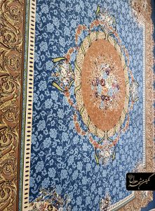 فرش طرح آفرینش برجسته زمینه کاربنی