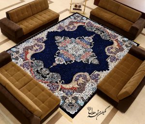 فرش کاشان طرح الی سرمه ای