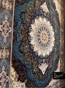 فرش ماشینی 700 شانه مارال سرمه ای