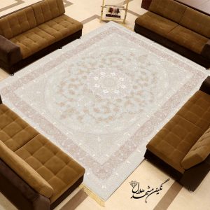 فرش کد 9052 زمینه نسکافه‌ای