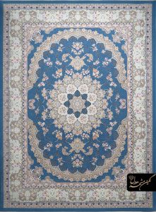 فرش طرح ساری گل کاربنی