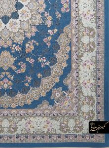فرش ترنج دار آبی کد ۷۱۰۲
