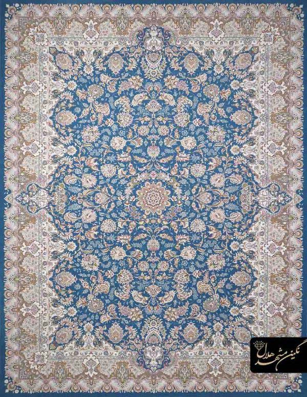 فرش گل افشان سرمه ای ۱۲۰۰ شانه