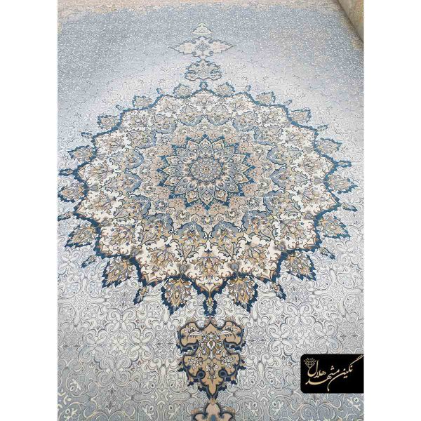 فرش 1200 شانه زمینه آبی طرح کاترین