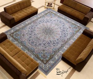 فرش 700 شانه طرح بهار زمینه فیلی گل برجسته