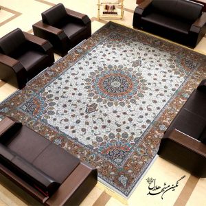 فرش 1000 شانه طرح نائین زمینه دلفینی