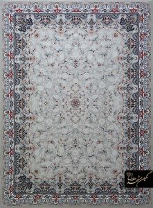 فرش طرح اسلیمی با تراکم ۲۵۵۰ و زمینه سرمه‌ای