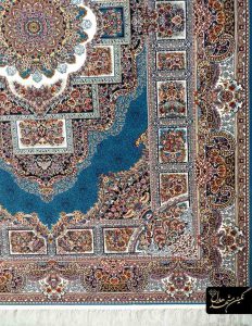 فرش ماشینی کاشان طرح حوض نقره