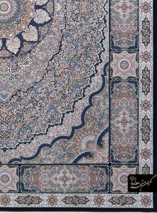 فرش ماشینی کد ۷۱۱۸ طرح کرمان سرمه‌ای