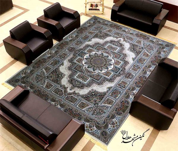 فرش ۷۰۰شانه طرح حوض نقره تراکم ۲۵۵۰