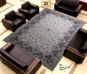 فرش طرح افشان اسلیمی زمینه کرم