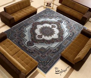فرش طرح باغ معلق گل برجسته فیلی