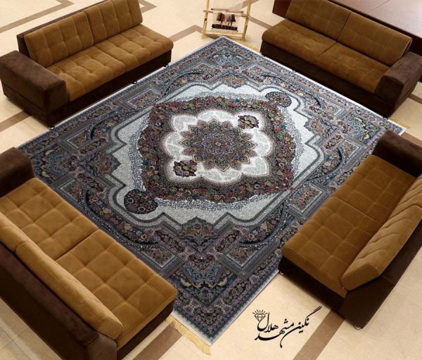 فرش طرح باغ معلق گل برجسته فیلی