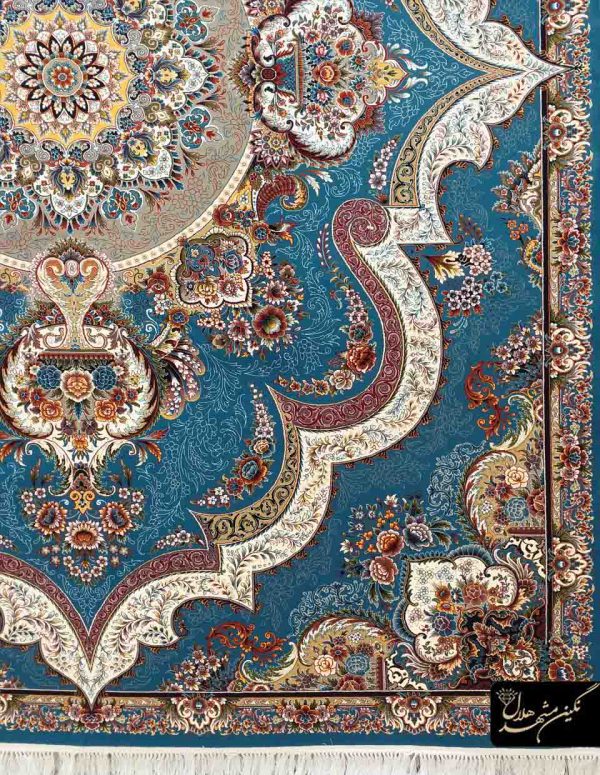 فرش ماشینی طرح شهیاد زمینه آبی