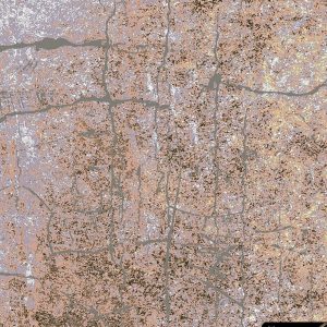 فرش وینتیج طرح سنگ شور گردویی