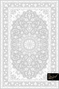 فرش وینتیج طرح دستبافت سفید شبان