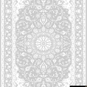 فرش وینتیج طرح دستبافت سفید شبان