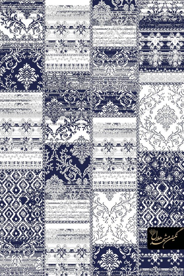 فرش وینتیج طرح خشتی گل برجسته