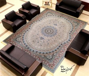 فرش مربعی نگین مشهد هلال 8 رنگ