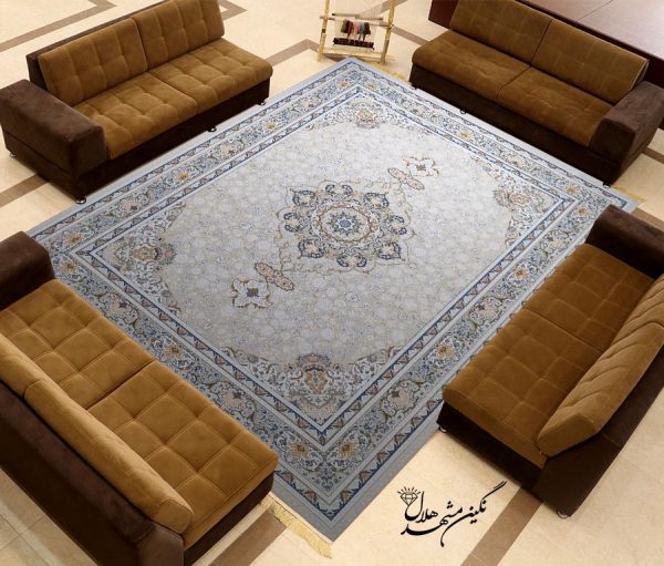 فرش 1500 شانه نگین مشهد هلال طرح درسا کد 15004 کرم