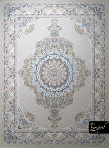 فرش طوسی کرم ۱۵۰۰ شانه طرح رایحه