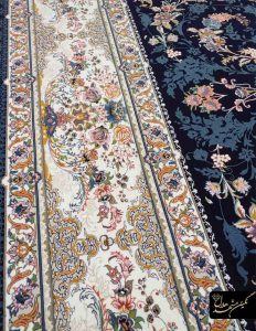 فرش ماشینی گل برجسته طرح حریر مهتاب