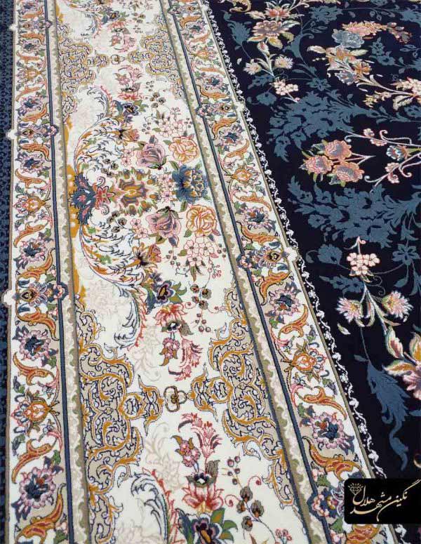 فرش ماشینی گل برجسته طرح حریر مهتاب