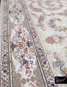 فرش ماشینی کرم طرح حریر مهتاب