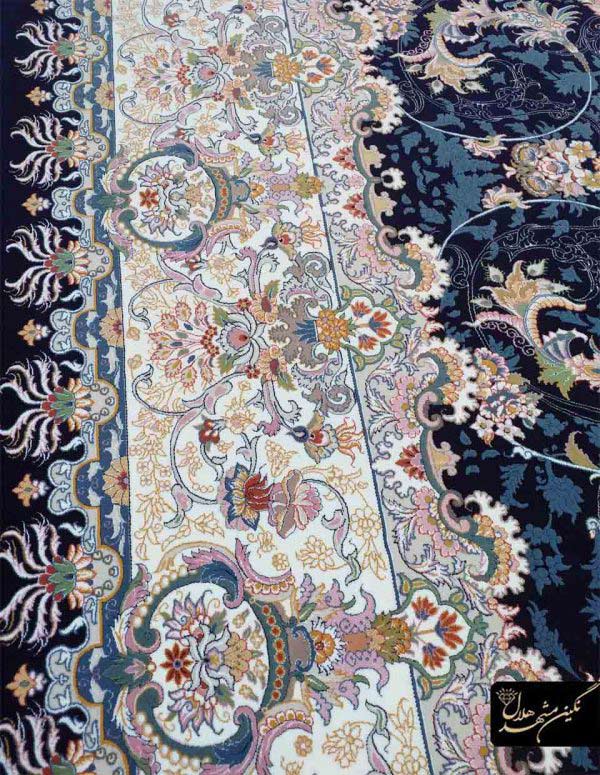 فرش طرح پرنسس زمینه سرمه ای